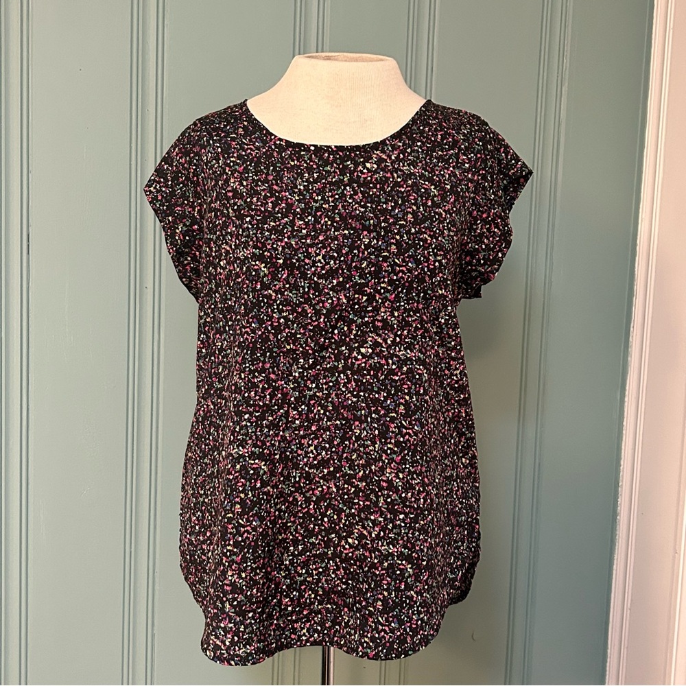 Women's Black and MultiColor Splatter Top by Sweet Rain (ModCloth)